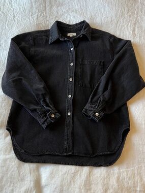 OZMA Marcie Denim Black Button-Down Shirt